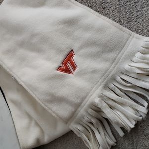 Virginia Tech cream fleece ringe scarf